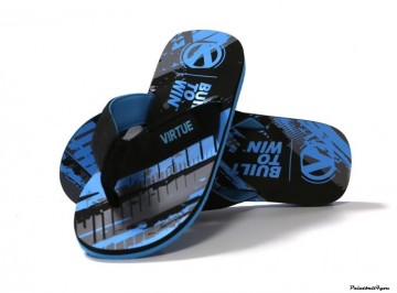 Virtue flip flops graphic cyan