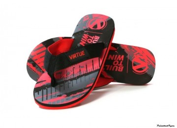 Virtue flip flops graphic red